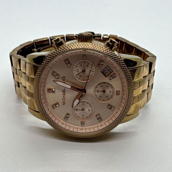 Michael Kors Ritz MK6077 Women\'s Rose Gold Analog Dial Quartz Wrist Watch JNA295